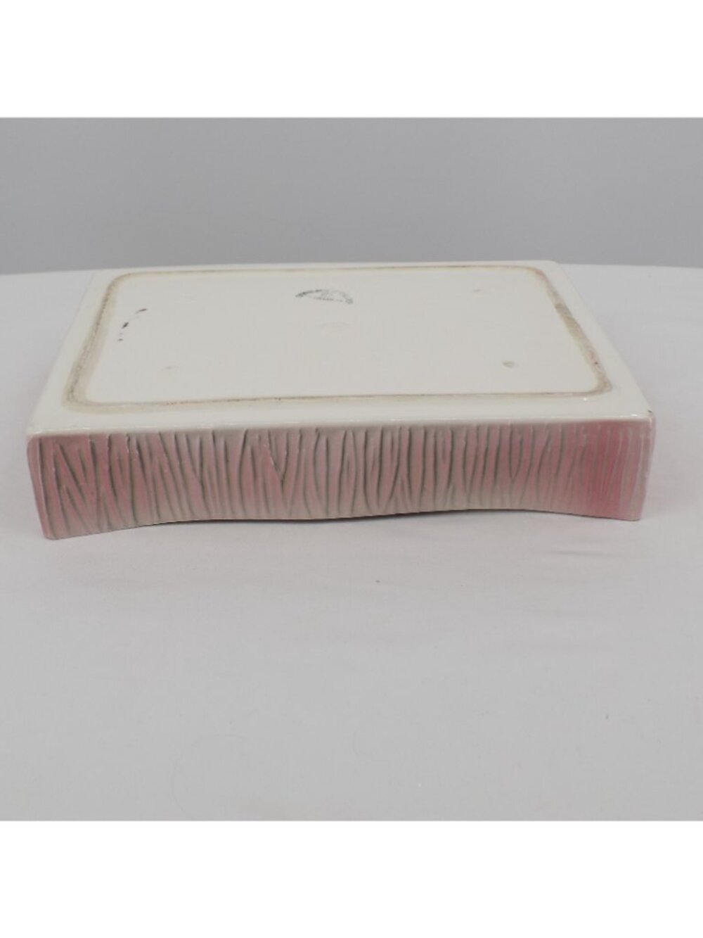 Stewart McCulloch Pink Console Bowl 9 3/8" x 6 7/8" Rectangle Vintage FLAW - Picture 10 of 11